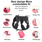 Tactical Training Dog Harness | No-Pull Front & Back Leash Points, Grab Handle, Breathable Padding (S–XL)