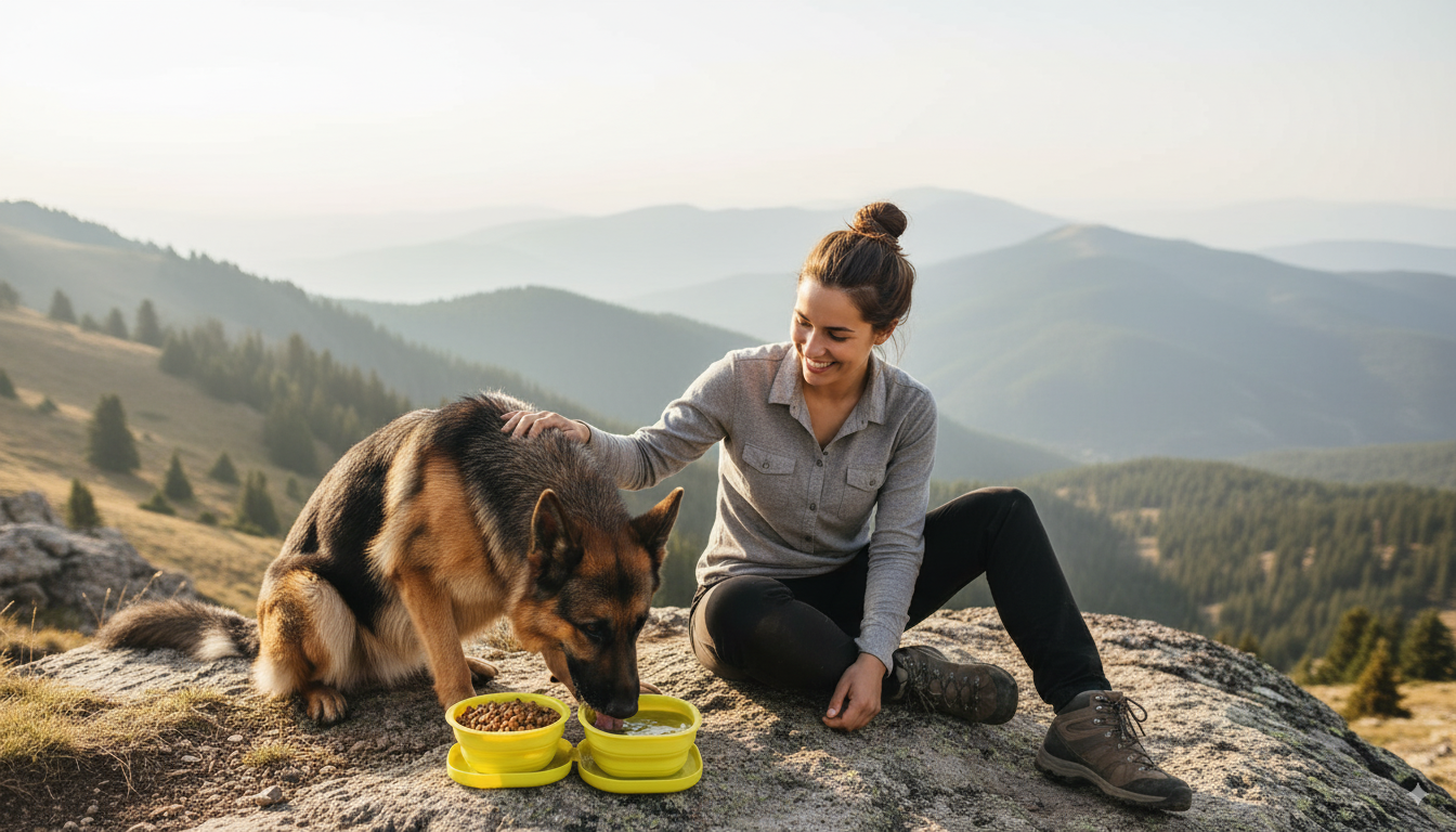 Collapsible Dog Travel Bowl  — Cartoon Series (Double Bowls with Case)