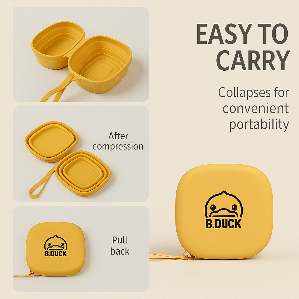 Collapsible Dog Travel Bowl  — Cartoon Series (Double Bowls with Case)