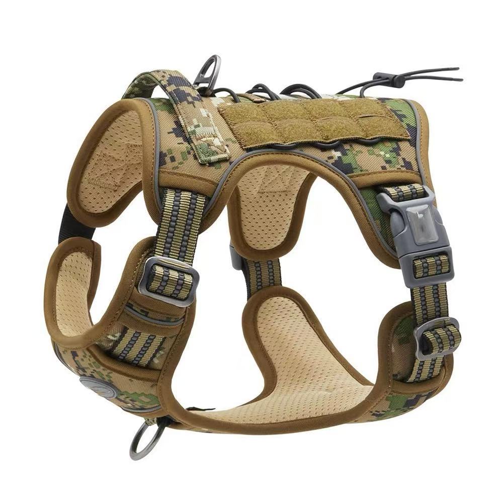 Tactical Training Dog Harness | No-Pull Front & Back Leash Points, Grab Handle, Breathable Padding (S–XL)