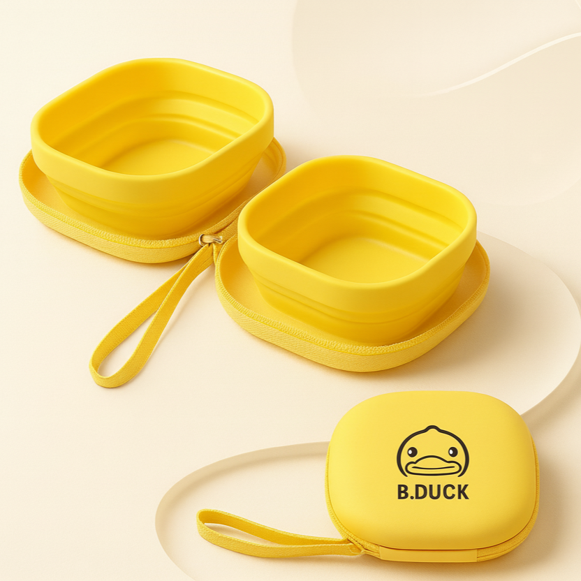 Collapsible Dog Travel Bowl  — Cartoon Series (Double Bowls with Case)