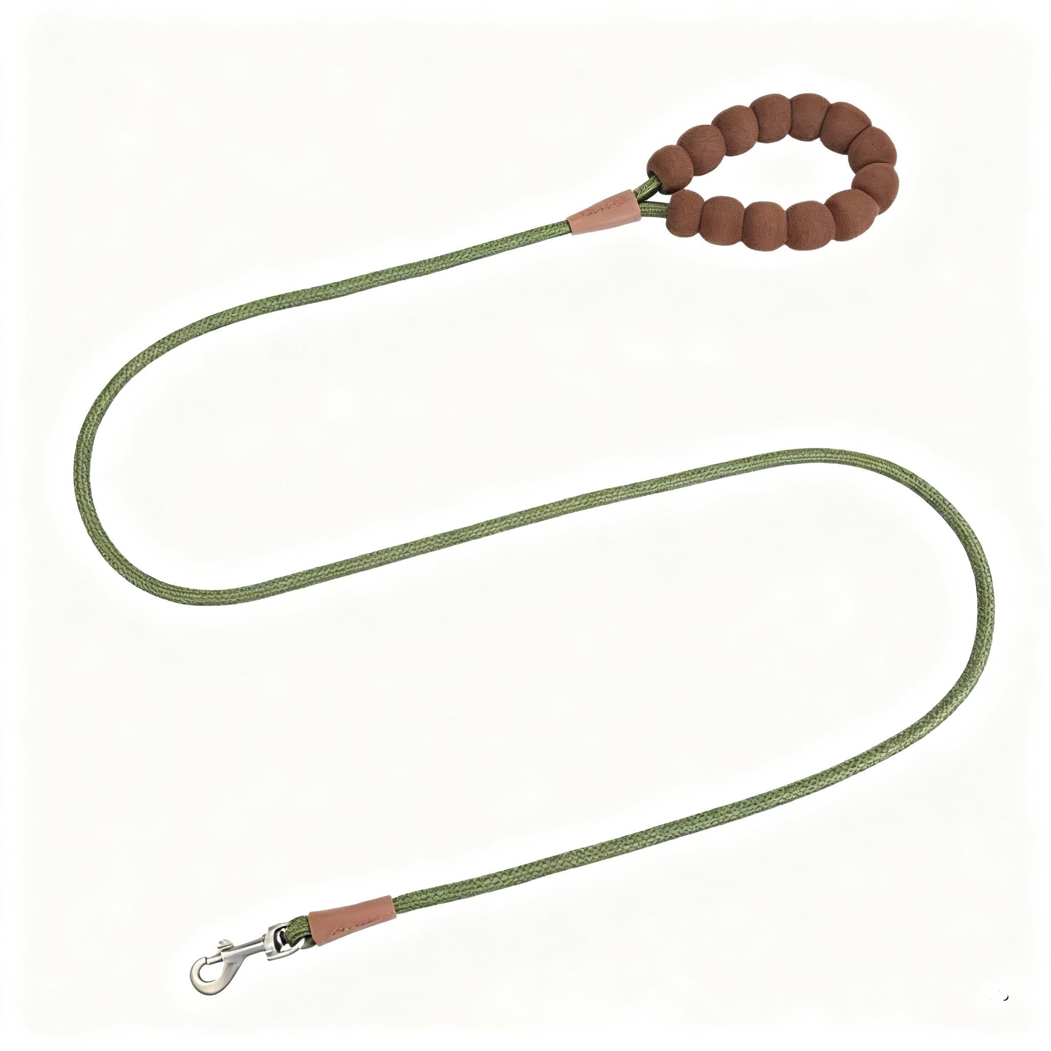 Lightweight Polyester Rope Dog Leash — Soft Bead Handle, Swivel Snap | 150×0.8cm (One Size)