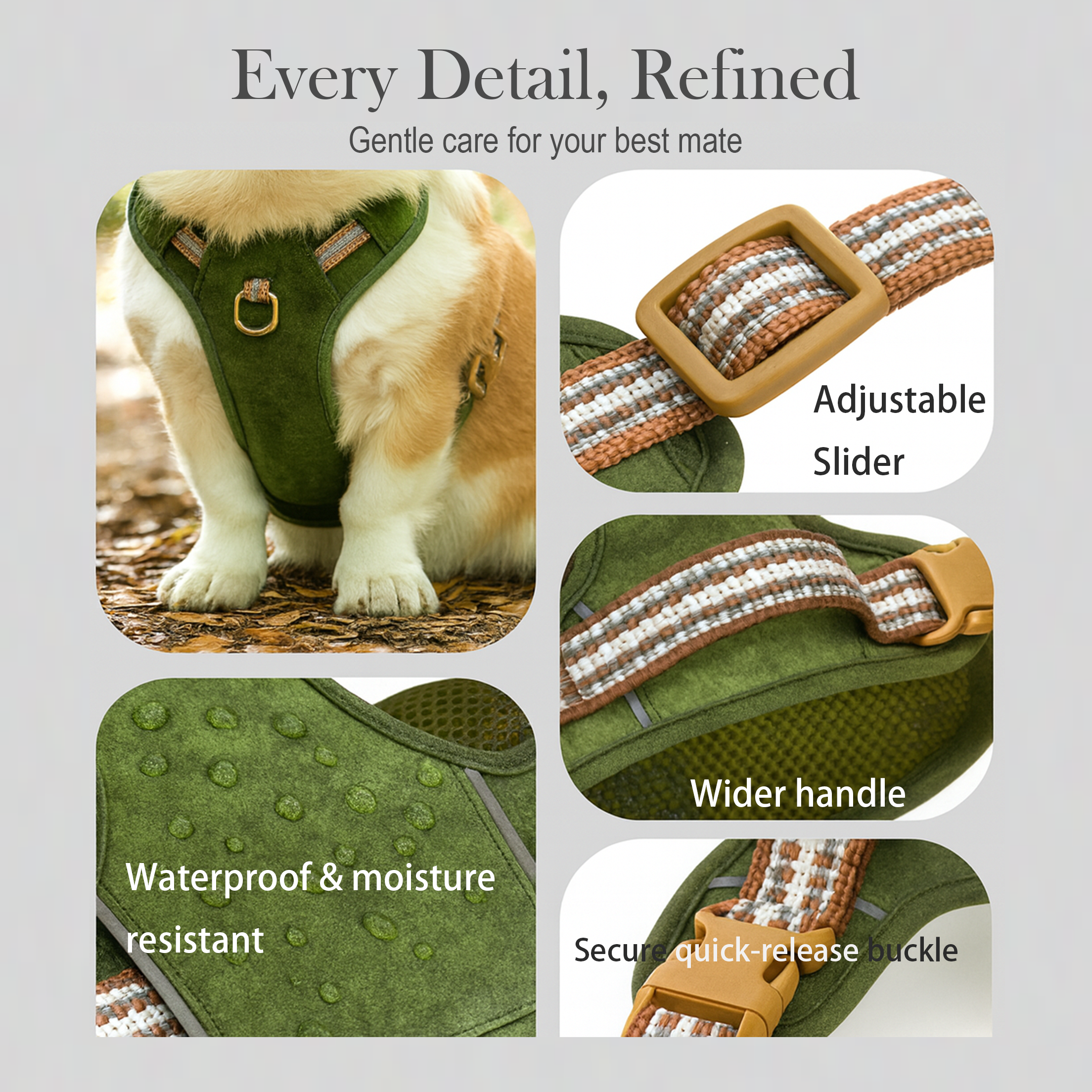 Lightweight Breathable Dog Harness — Adjustable, Reflective | Oxford + Polyester (XXS–L)