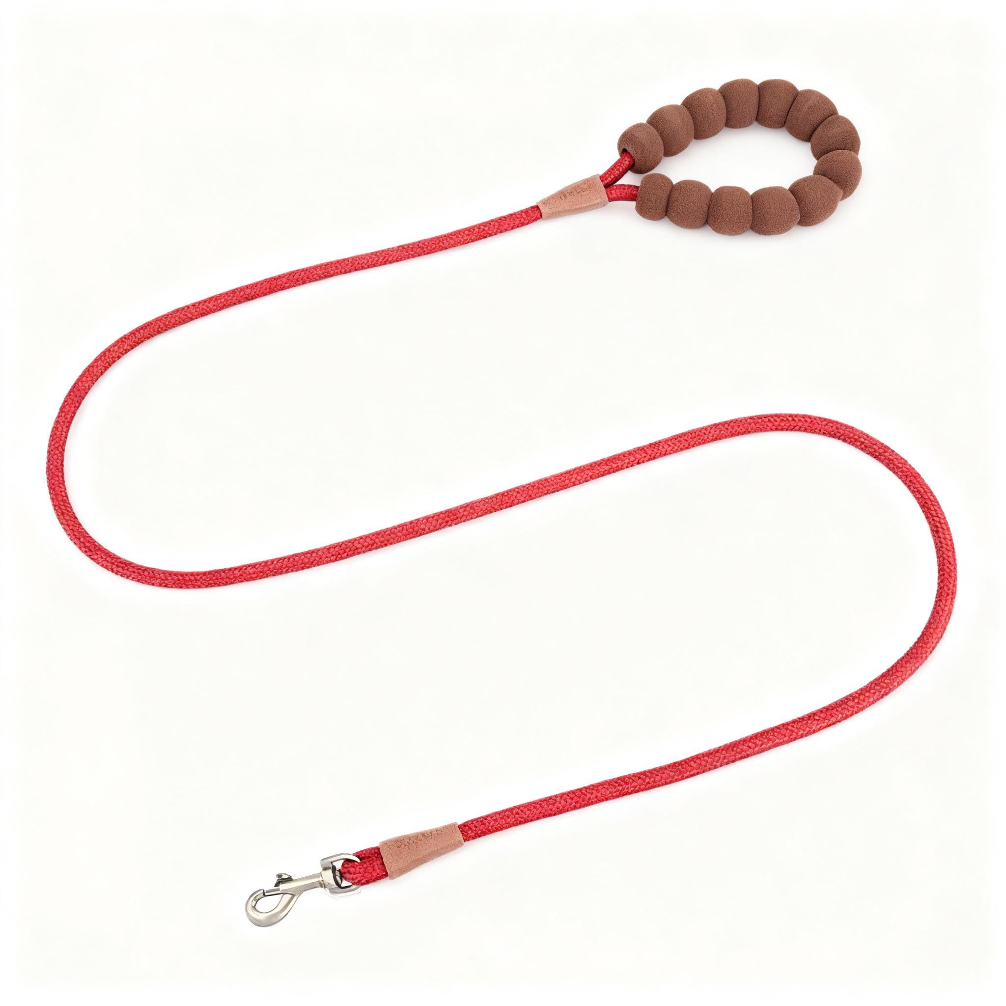 Lightweight Polyester Rope Dog Leash — Soft Bead Handle, Swivel Snap | 150×0.8cm (One Size)