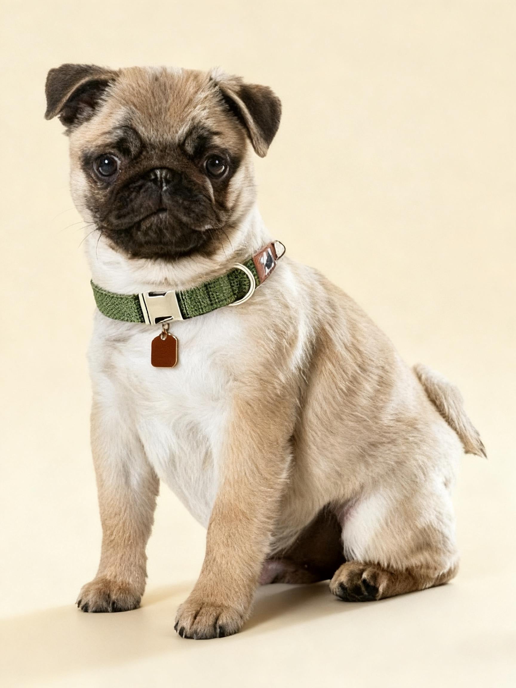 Lightweight Breathable Collar — Metal Buckle (Engravable) | Soft Lined Polyester Webbing (S–L)