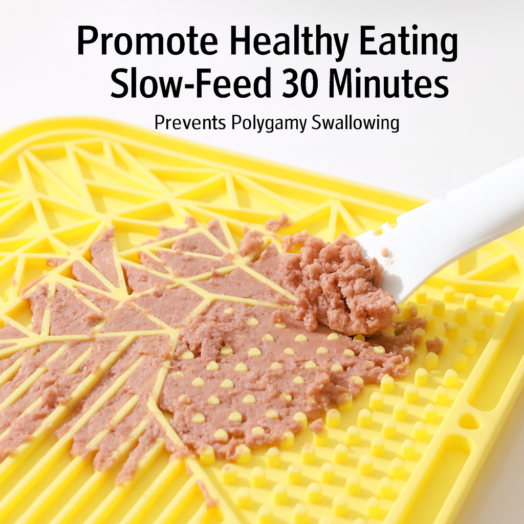Silicone Lick Mat — Textured Slow-Feeding Tray with Strong Suction (Square, 20×20 cm)