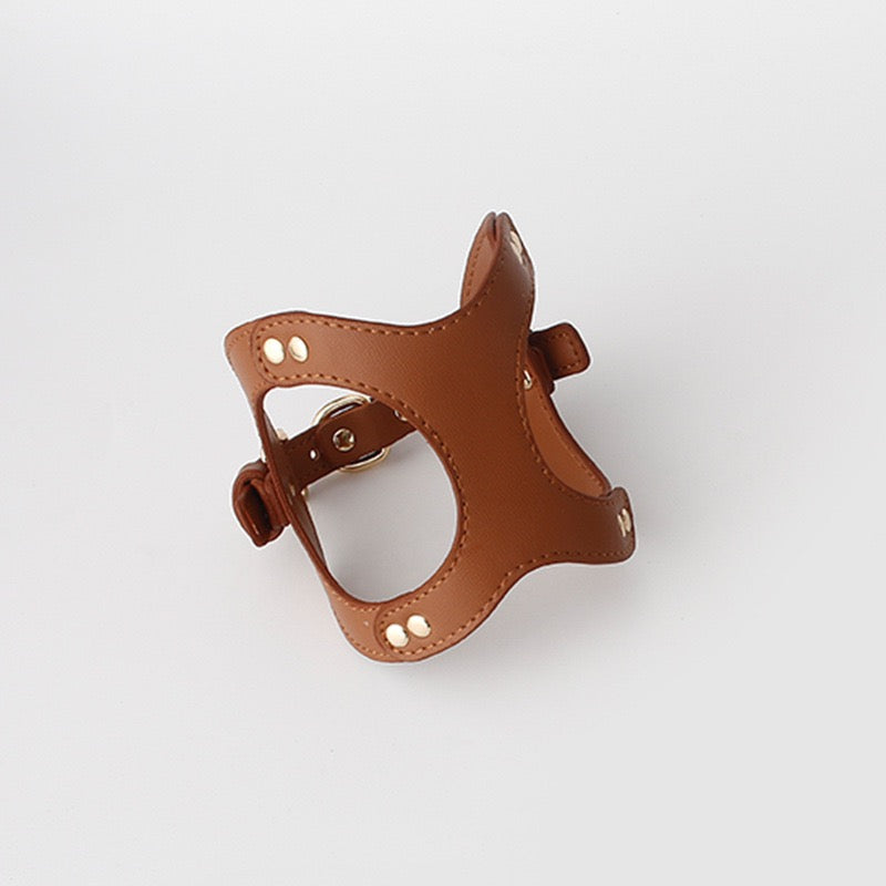 Classic Leather Harness — Soft-Padded, Anti-Chafe, Dual D-Rings (XS–L)