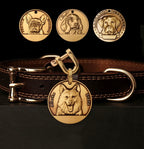 Heritage Leather Dog Collar with Medal Tag  (XS–L)