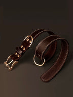 Heritage Leather Dog Collar with Medal Tag  (XS–L)