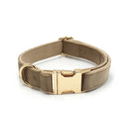 Fabric Dog Collar — Velvet Weave | Engravable Metal Buckle, Quick‑Release (XS-XL)