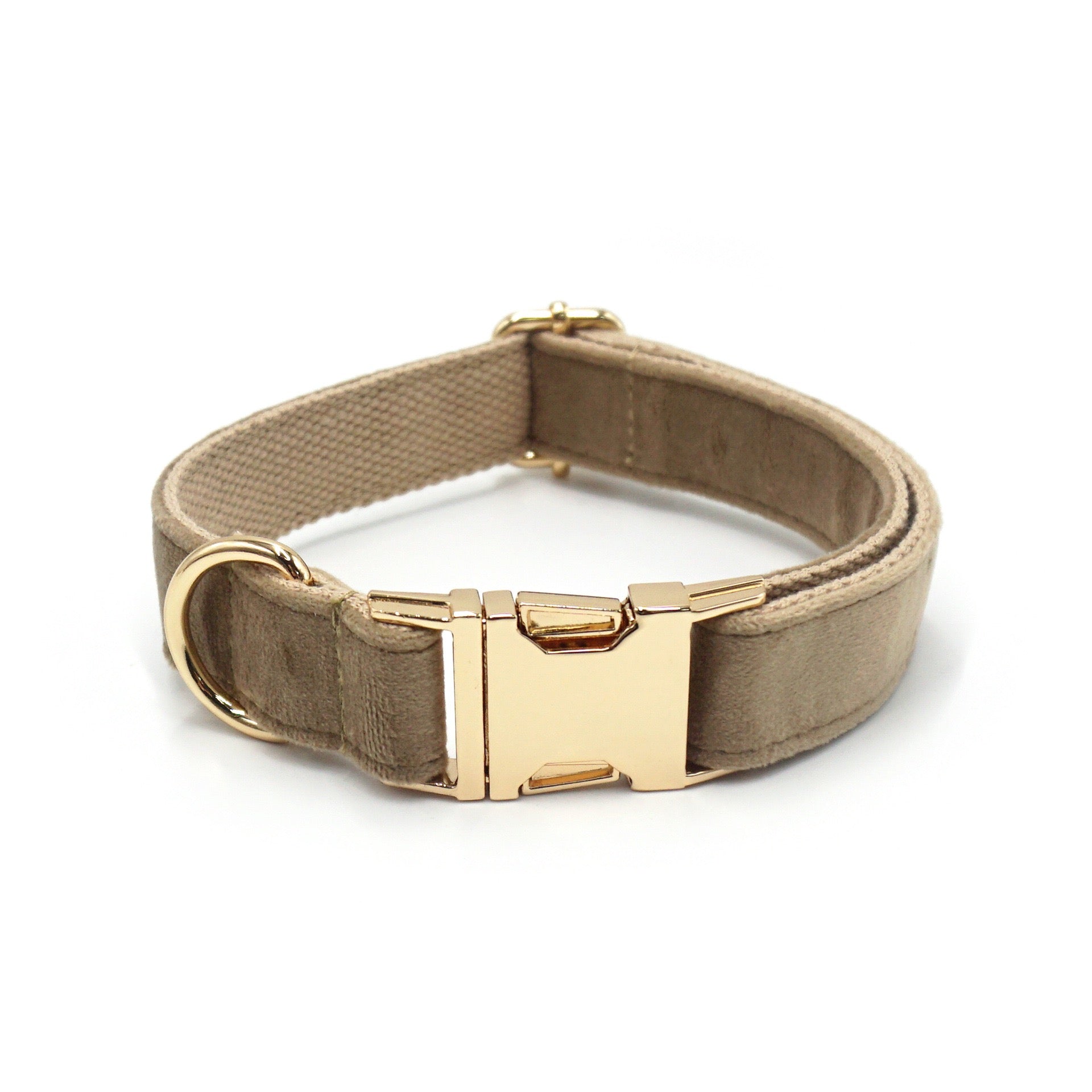 Fabric Dog Collar — Velvet Weave | Engravable Metal Buckle, Quick‑Release (XS-XL)