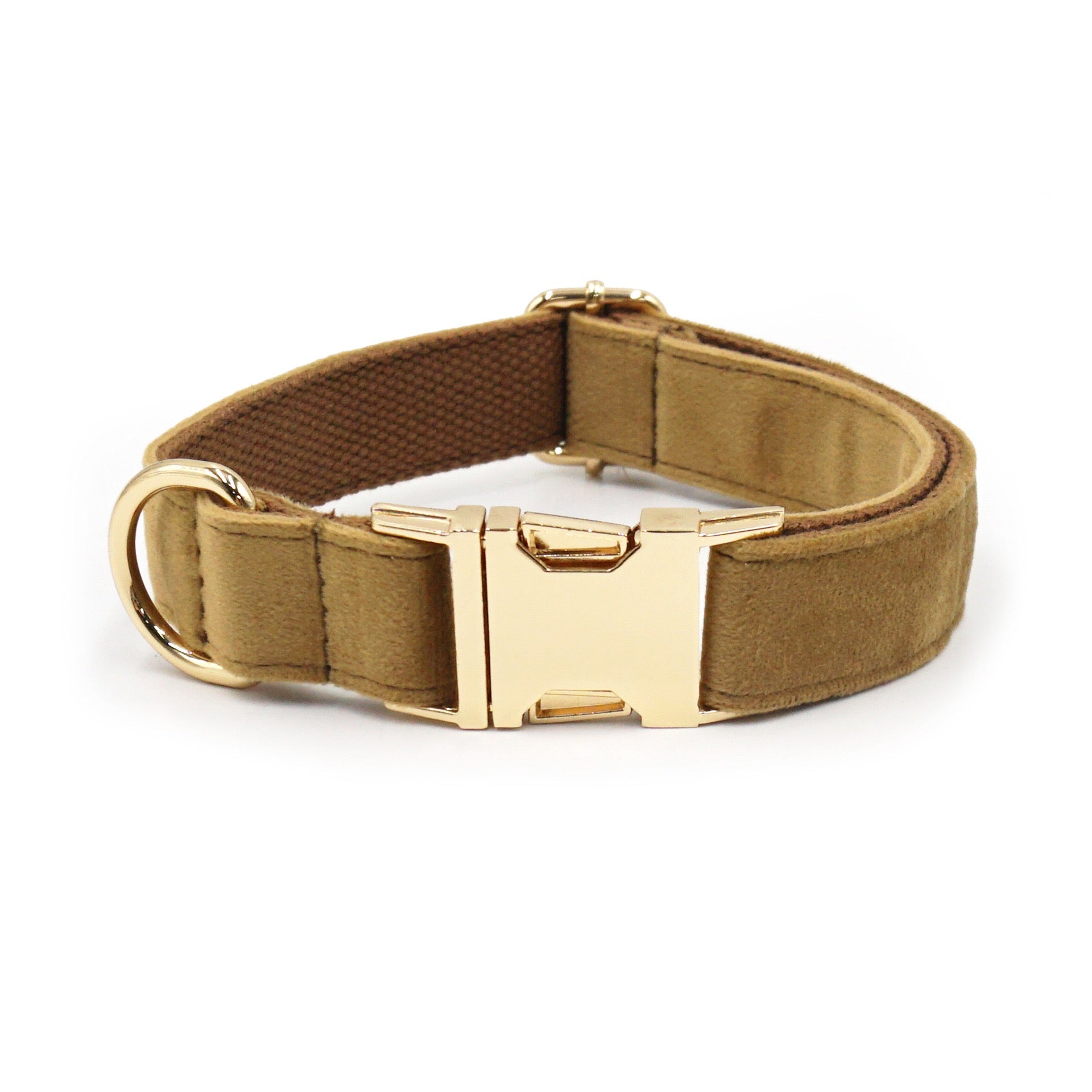 Fabric Dog Collar — Velvet Weave | Engravable Metal Buckle, Quick‑Release (XS-XL)