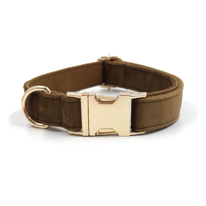 Fabric Dog Collar — Velvet Weave | Engravable Metal Buckle, Quick‑Release (XS-XL)