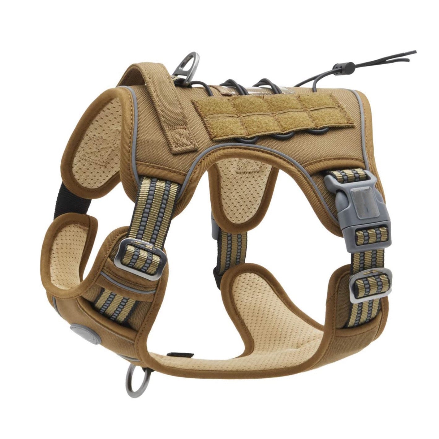 Tactical Training Dog Harness | No-Pull Front & Back Leash Points, Grab Handle, Breathable Padding (S–XL)