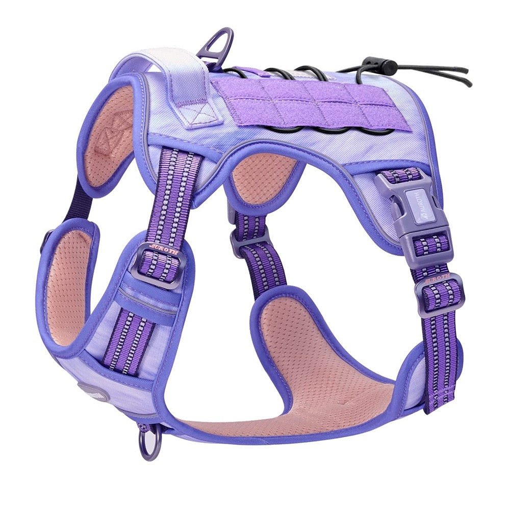 Tactical Training Dog Harness | No-Pull Front & Back Leash Points, Grab Handle, Breathable Padding (S–XL)