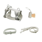 Waterproof PVC Walk Set — 4‑Piece (Harness + Leash + Collar + Waste-Bag Holder)  | Odor-Resistant, Easy-Clean, Anti-Slip Grip(XS–L)