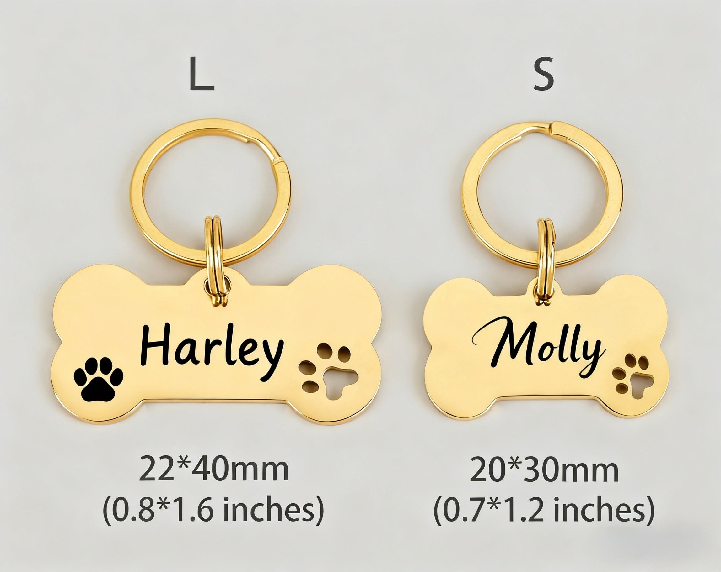 Personalized Laser-Engraved Pet Tag — Bone & Round Shapes | Custom Name & Phone | Durable Alloy, Anti-Rust Finish