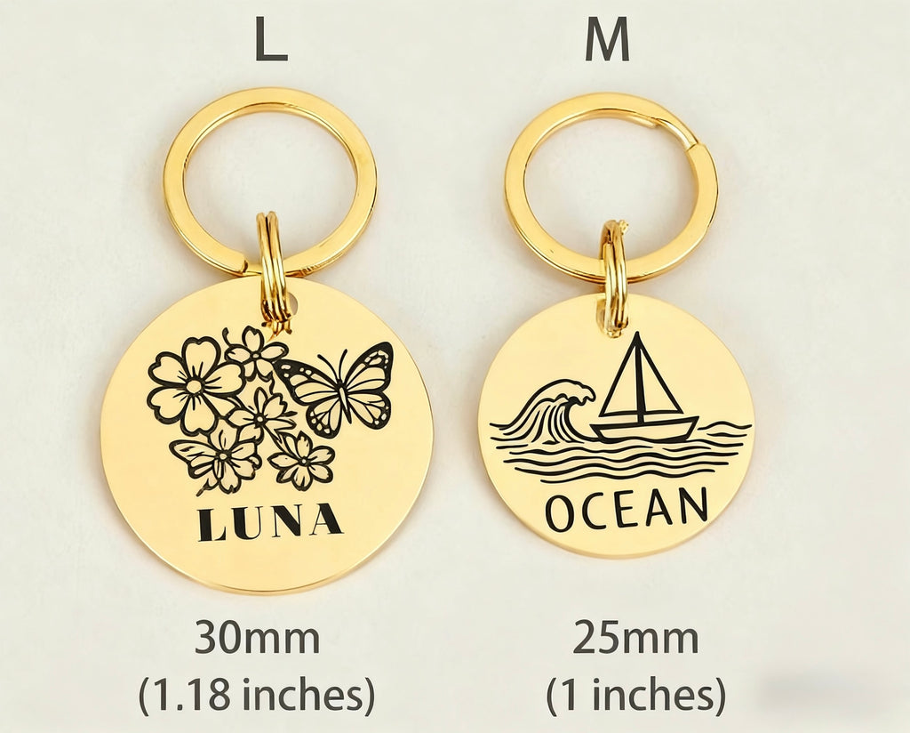 Personalized Laser-Engraved Pet Tag — Bone & Round Shapes | Custom Name & Phone | Durable Alloy, Anti-Rust Finish