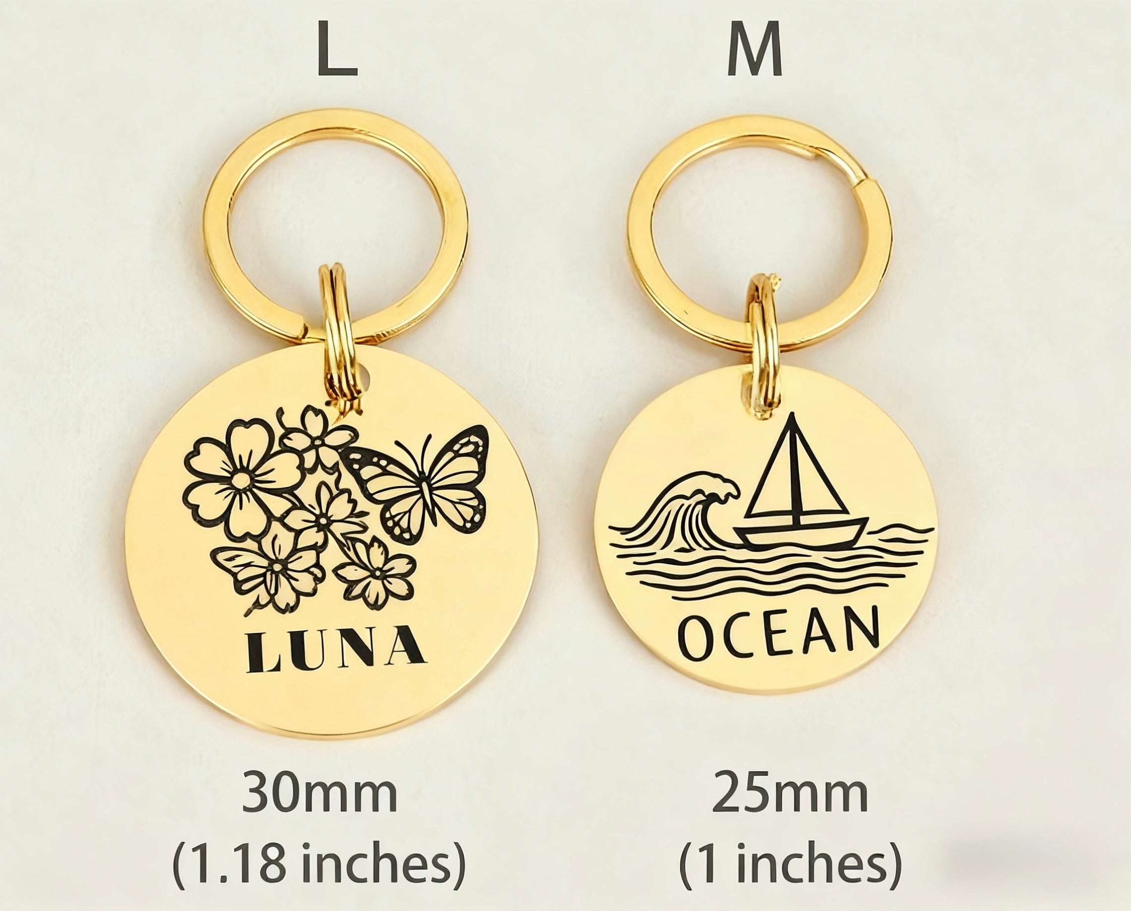 Personalized Laser-Engraved Pet Tag — Bone & Round Shapes | Custom Name & Phone | Durable Alloy, Anti-Rust Finish