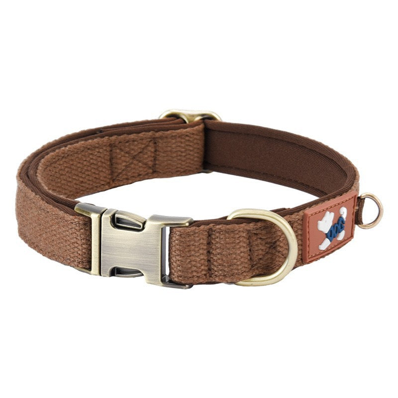 Lightweight Breathable Collar — Metal Buckle (Engravable) | Soft Lined Polyester Webbing (S–L)