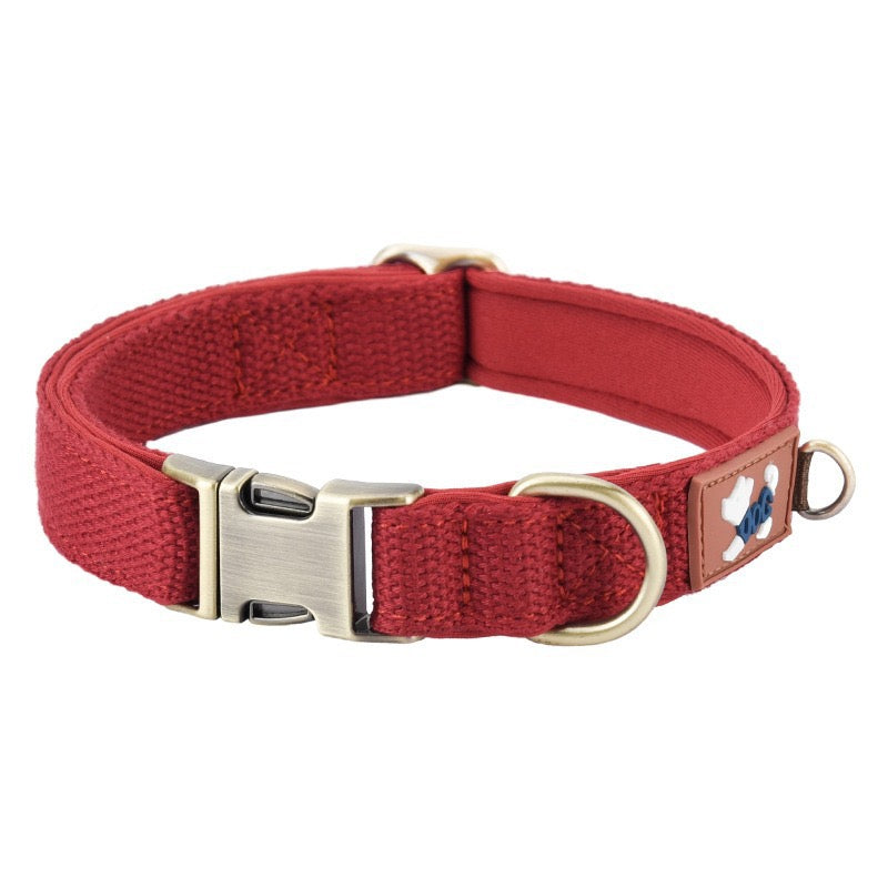 Lightweight Breathable Collar — Metal Buckle (Engravable) | Soft Lined Polyester Webbing (S–L)