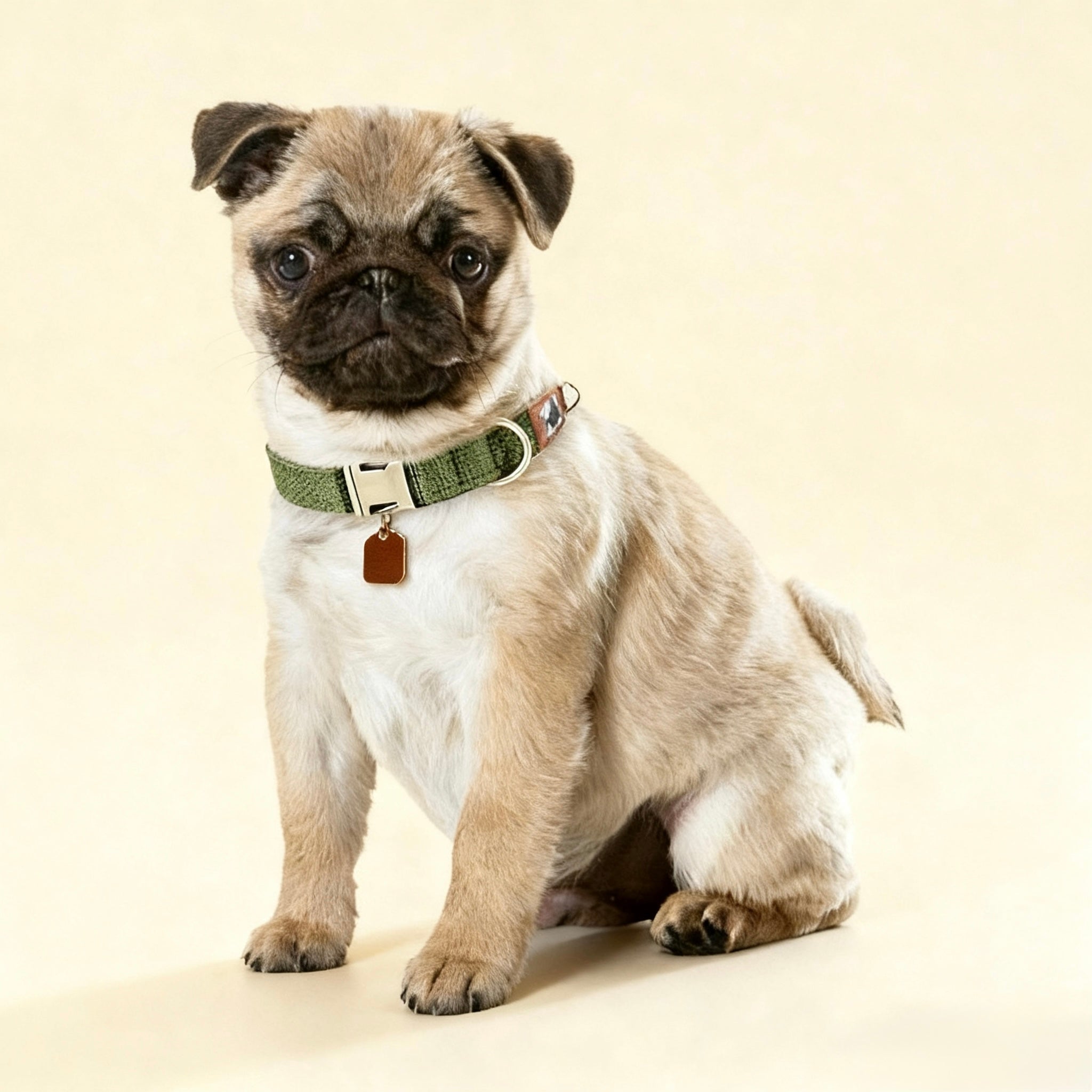 Lightweight Breathable Collar — Metal Buckle (Engravable) | Soft Lined Polyester Webbing (S–L)