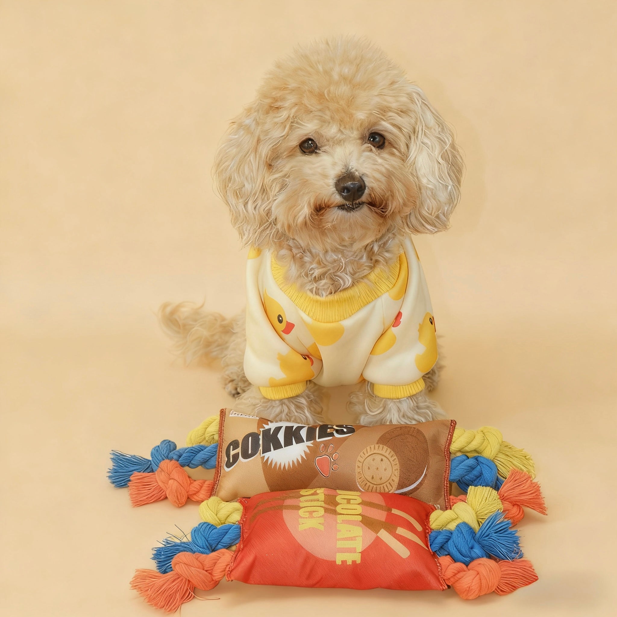 Rope-Knot Plush Dog Toy — Snack Series