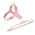 Urban Leather Walk Set (Harness + Leash) | Water-Resistant Coating, Easy-Clean, Reflect Accents(S-L)