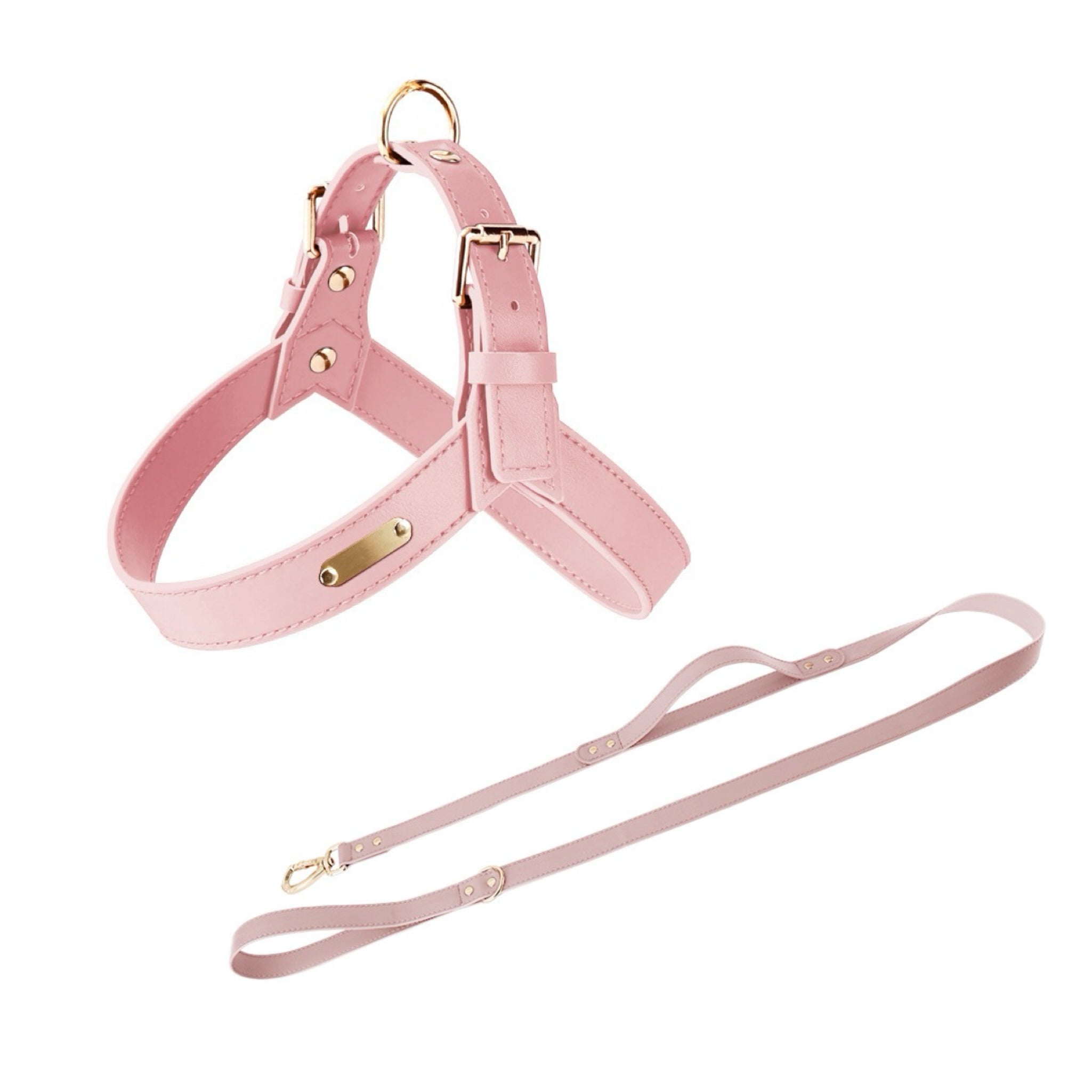 Urban Leather Walk Set (Harness + Leash) | Water-Resistant Coating, Easy-Clean, Reflect Accents(S-L)