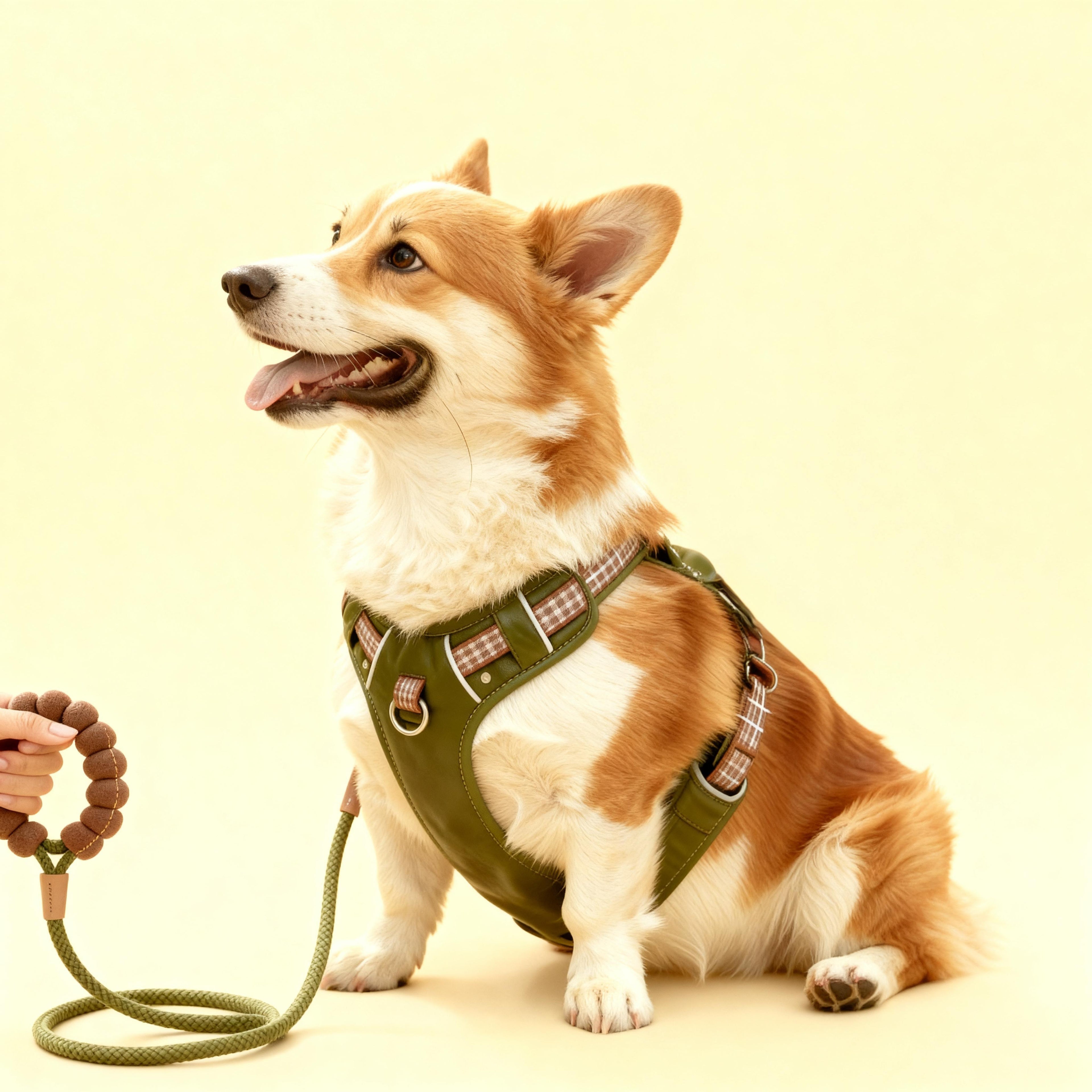 Lightweight Breathable 3‑Piece Walking Set — Harness + Leash + Engravable Collar | Matching Colors (XS–L)